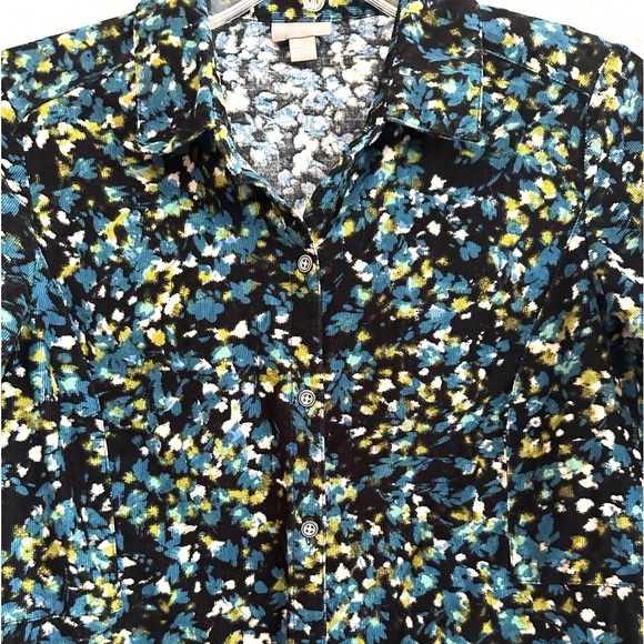 J Jill Floral Corduroy Button Down Top - Picture 6 of 6